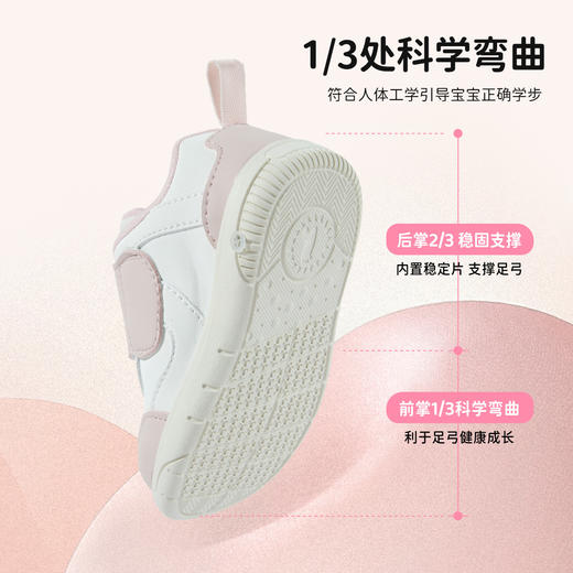 贝贝怡春秋新款女童学步鞋柔软轻便女孩魔术贴包头休闲鞋ZB3EX005 商品图6