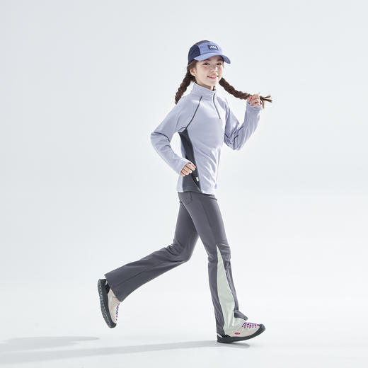 cicochild 25秋季新款中大女童磨绒微喇裤高弹无痕腰显瘦运动长裤 商品图3