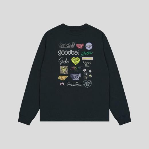 GOODBAI 经典logo组合印花长袖T恤 商品图4