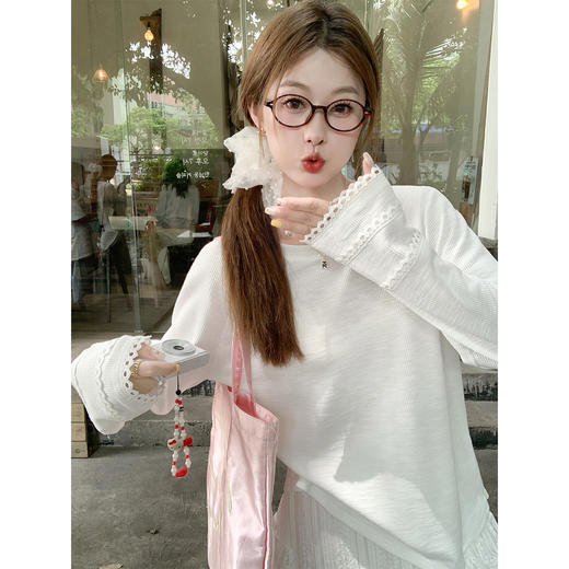 <曾小咸推荐>3.21现货秒杀 ！微信超特价！韩系花边长袖防晒T恤 日常149.99 立减80 秒杀69.99！！ 商品图2