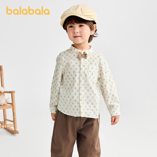 【商场同款】巴拉巴拉宝宝长袖衬衫男童衬衣2025秋装新款上衣时尚 商品图1