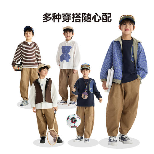 漫画家【阿美咔叽裤】美式复古学院巴恩风立体剪裁弯刀儿童休闲裤 商品图3