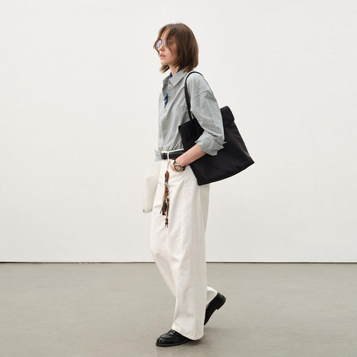 714street国潮纯棉长袖宽松miu系格子衬衫男2025秋季新款情侣衬衣 商品图3