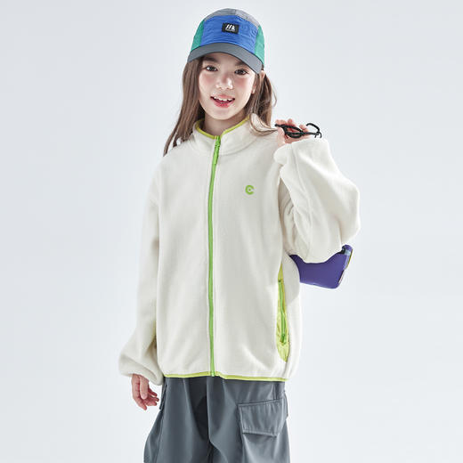 cicochild 2025年秋季新款女童双面摇粒绒外套抗静电中领撞色上衣 商品图4