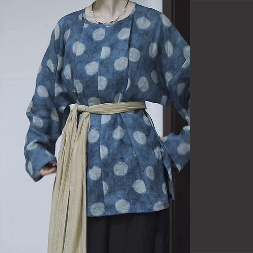 裁缝学苑AH46苎麻唐圆领衫纸样女装长袖小衫上衣服装打版图纸 商品图3