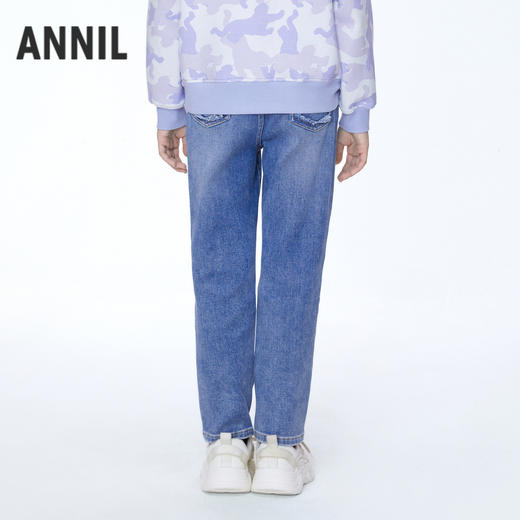 女童全腰梭织牛仔裤冬季新款安奈儿童装EG546574 商品图2