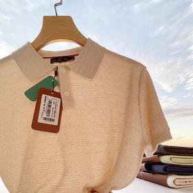 意式奢华2025夏季新款天丝亚麻混纺透气凉感针织短袖POLO衫男款！