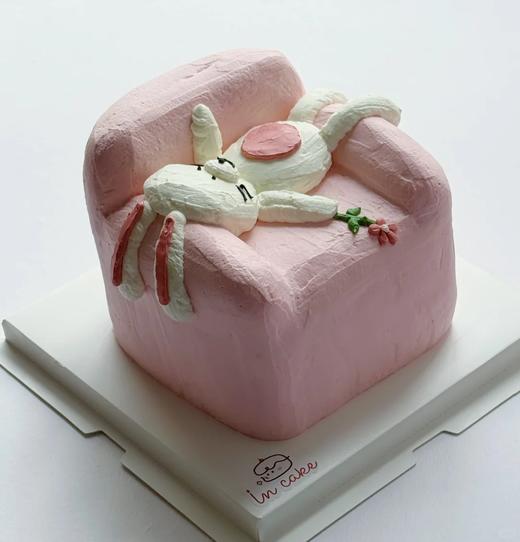 沙发躺平退休小动物卡通蛋糕-低糖处理无添加 商品图0