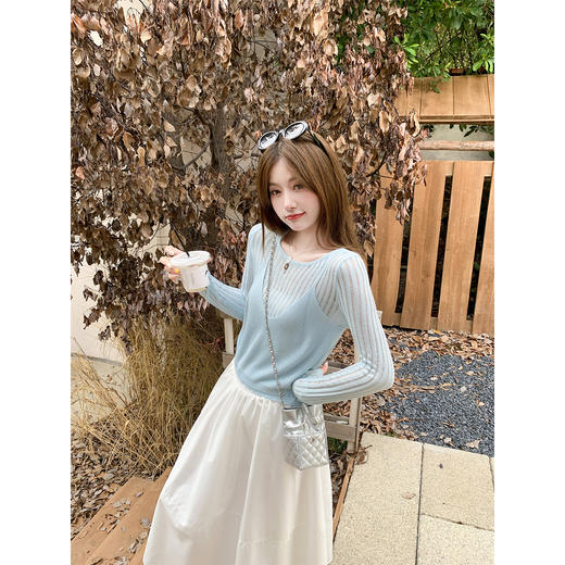 【129元任选2件】现货！简约高级感叠穿假两件长袖针织衫 商品图3