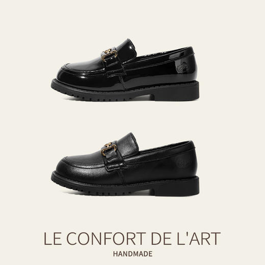 ARIACA女童乐福鞋黑皮鞋2025春秋新款女孩单鞋英伦风校园儿童鞋子3388-7 商品图3