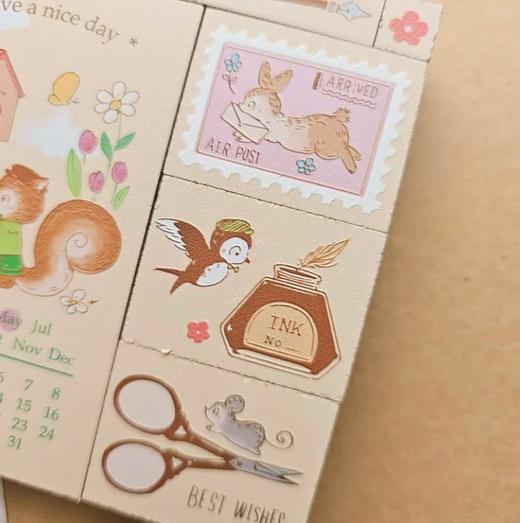 micia美日 楓芸手作文具坊 x 松鼠郵局萬年曆7入組 商品图3