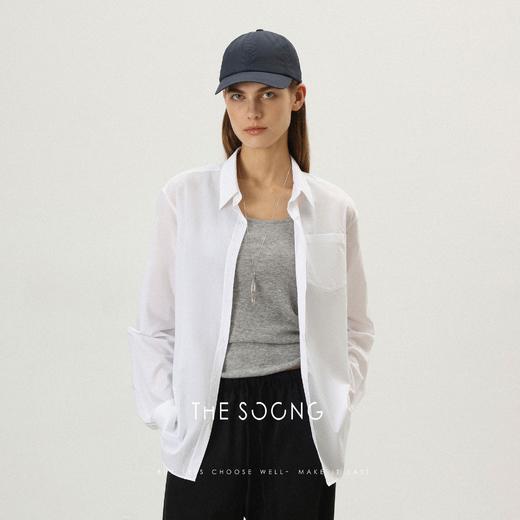 THESOONG|"精简廓形"纯棉透气舒适肤感翻领口袋衬衫外套HBCS7566 商品图2