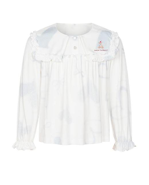 【春上新】8楼爱慕儿童Aimer Kids女孩奶皮爱心熊翻领套头长袖睡衣AK141J462，吊牌价499元 商品图4