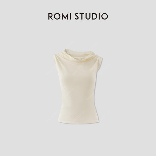 ROMI STUDIO 100%可机洗绵羊毛轻薄软糯无袖针织衫 RWCRSJ3006 商品图3