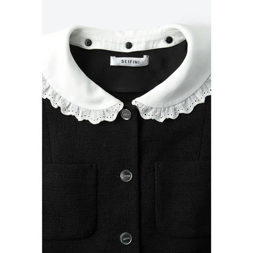 【商场同款】诗凡黎圆领蕾丝边连衣裙2025春新款长裙女3G3190011 商品图2