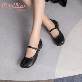 【品牌直发】金利来2025春夏GOLDLION 圆头平底搭扣单鞋3510572