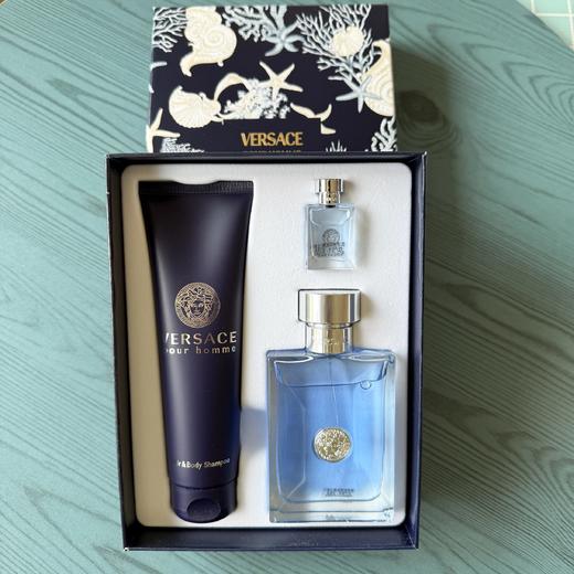 范思哲同名男士香水EDT淡香100ml+5ml+150ml沐浴露洗发二合一礼盒 商品图0