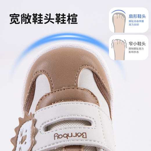 贝贝怡春秋新款男童萌狮魔术贴学步鞋宝宝软底鞋子户外防踢撞轻便机能鞋ZB3EX003 商品图9