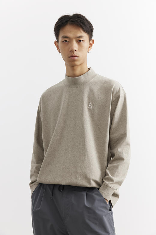 吃茶去chichaqu25经典全棉保暖半高领领长袖T恤城市休闲男女 商品图0