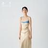 复古格调』桑罗撞色系带真丝吊带裙100%桑蚕丝性感修身女轻礼服裙 商品缩略图1