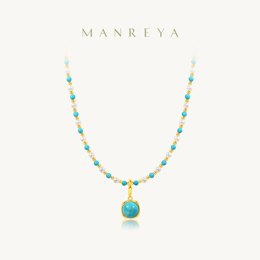 Manreya玛芮雅“汐絮双生”绿松石珍珠项链耳坠|淡水珍珠，绿松 商品图8