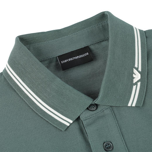 【特惠秒】Emporio Armani 男士全棉刺绣领标logo休闲短袖Polo T恤12385 商品图2