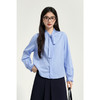 【商场同款】诗凡黎蓝色飘带领衬衫2025春新款小衫衬衣3G2120791R 商品缩略图0