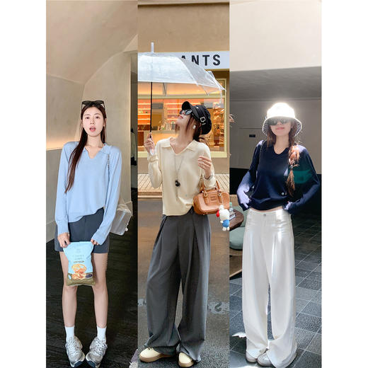 <曾小咸推荐>现货秒杀 ！微信超特价！3色韩系Polo领针织衫 日常139.99 立减70 秒杀69.99！！褶皱蕾丝边阔腿西装裤 秒杀89.99！！ 商品图4
