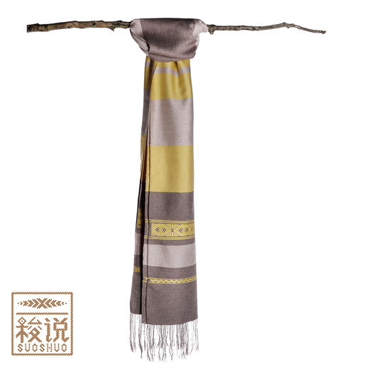 【梭说】冬款  木.秋实 纯手工限量设计围巾 侗族传统织锦工艺 商品图2