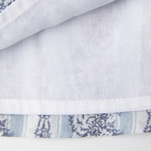 ROMI STUDIO 100%苎麻复古印花松紧抽绳浅蓝色休闲短裤RWCRX84292 商品图4