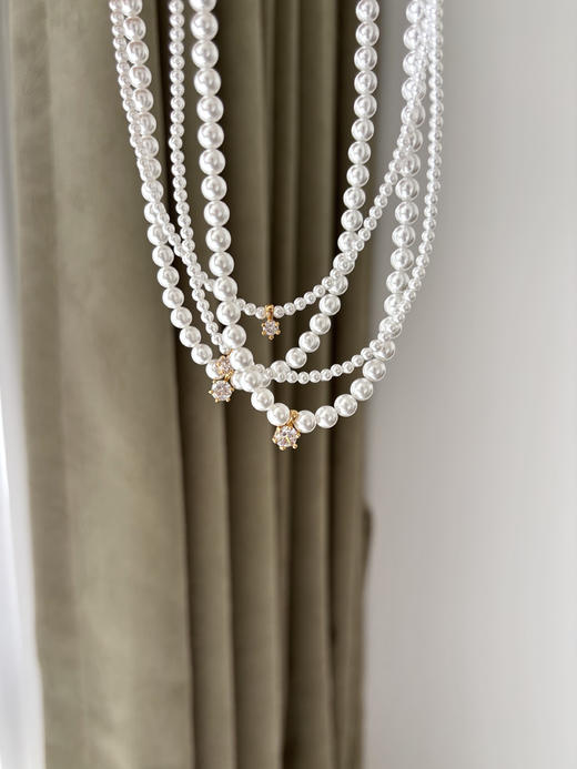 小众品牌正品简约经典优雅温柔珍珠真锆钻项链 商品图1