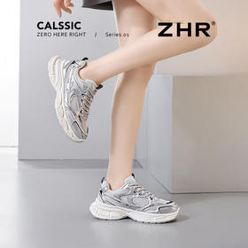 品牌直发【ZHR则则】【重返千禧】老爹鞋圆头网面拼接系带厚底女鞋