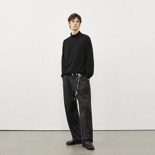 714street双褶直筒西裤男款 2025秋冬新款高级垂坠感百搭休闲裤 商品图3