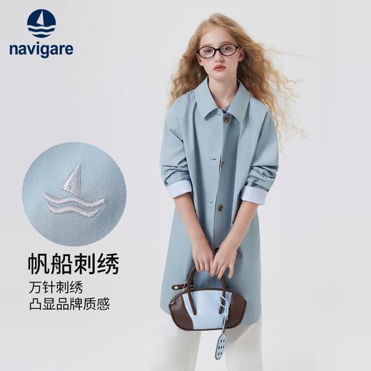 【纳维凯尔】【120-165】Navigare意大利小帆船女童中长款风衣外套 商品图4