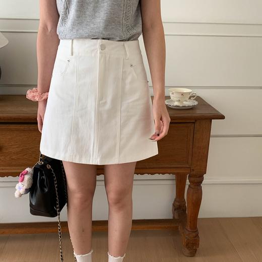 高腰双压线显瘦A 字半身短裙 商品图0