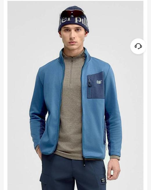 【云粉节】【95折】6楼卡特CAT秋款开襟无帽卫衣深蓝色CO3SWW36041C78，吊牌价798现价758 商品图1