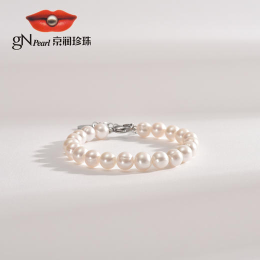 严选 | 京润珍珠晴光合金淡水珍珠手链 8-9mm白色近圆 光泽柔和 气质百搭 商品图3