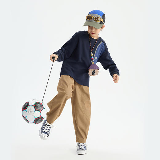 漫画家【阿美咔叽裤】美式复古学院巴恩风立体剪裁弯刀儿童休闲裤 商品图1