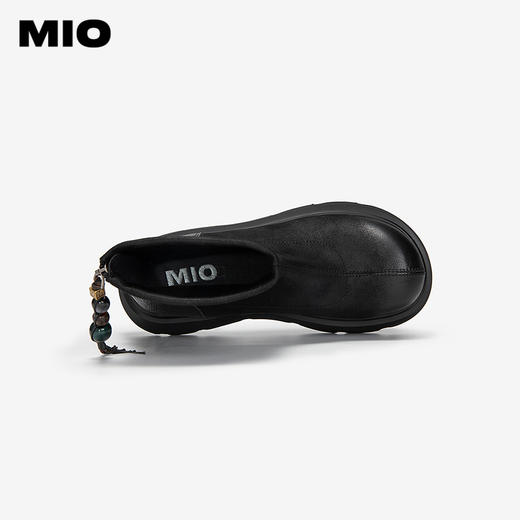 MIO米奥弹力靴圆头厚底中筒袜靴瘦瘦靴时尚百搭女靴M255625096 商品图3