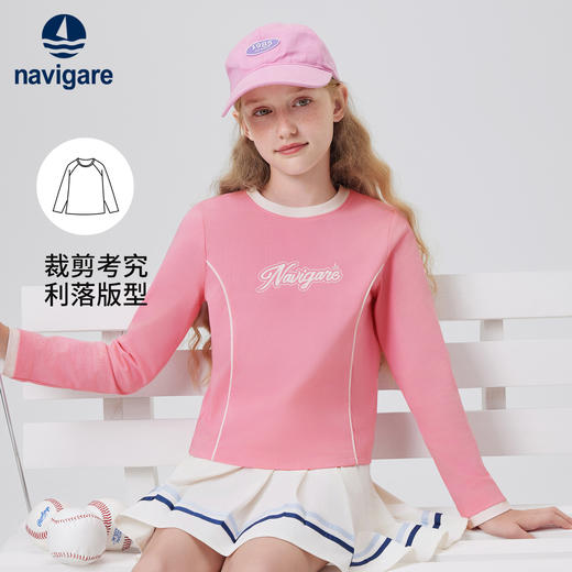 【纳维凯尔】【凉感索罗娜】【120-165】Navigare意大利小帆船女童长袖T恤 商品图3