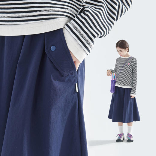 cicochild25年秋季新款女童A字运动半裙防泼水锦纶微弹简约休闲裙 商品图2