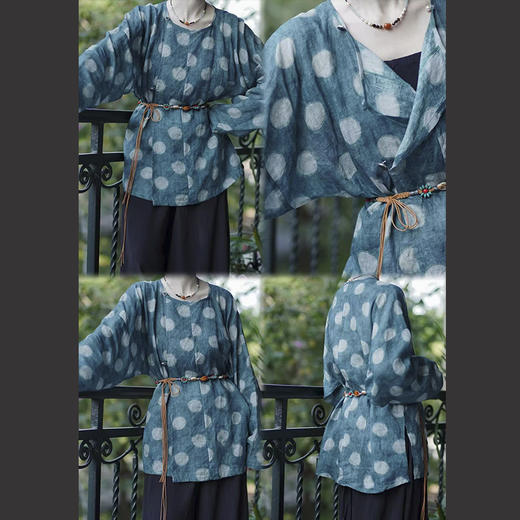 裁缝学苑AH46苎麻唐圆领衫纸样女装长袖小衫上衣服装打版图纸 商品图2