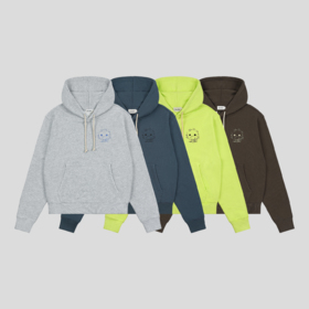 GOODBAI nice to meet you表情印花连帽卫衣