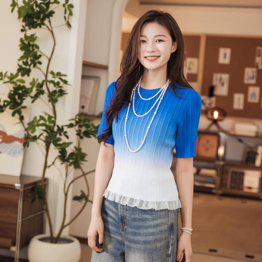 【林栖设计小店】【林栖推荐】【现货】渐变度假修身气质2025早秋新款多色上衣女N1953302 商品图11