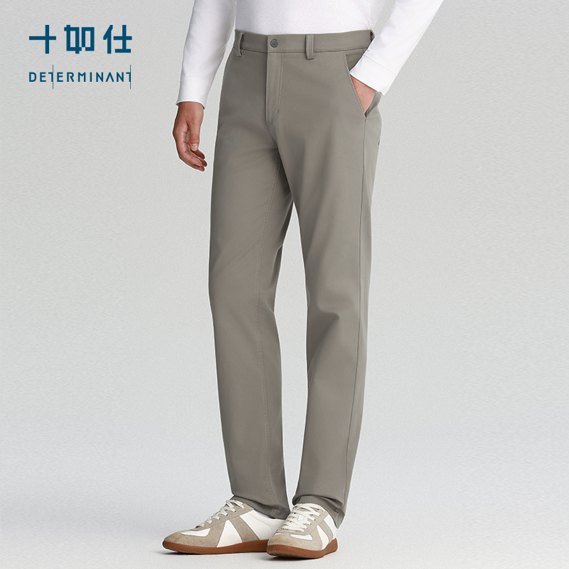 秋冬梭织棉弹松紧腰显瘦商务直筒长裤-SP06-02