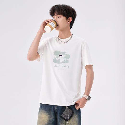 gxgjeans男装 【吸湿速干】索罗娜凉感T恤25夏款舒适百搭简约青少年短袖男K&C 商品图3