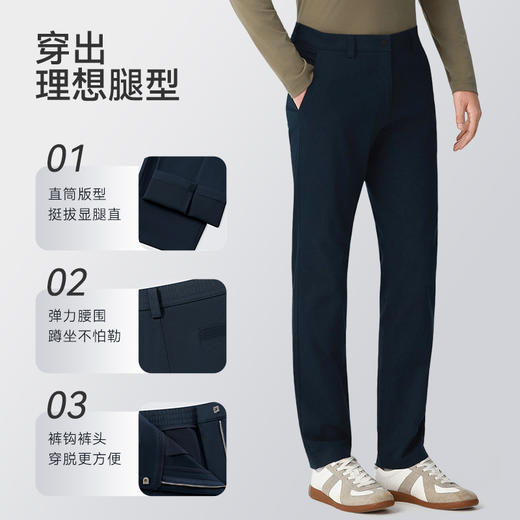 秋冬梭织棉弹松紧腰显瘦商务直筒长裤-SP06-02 商品图4