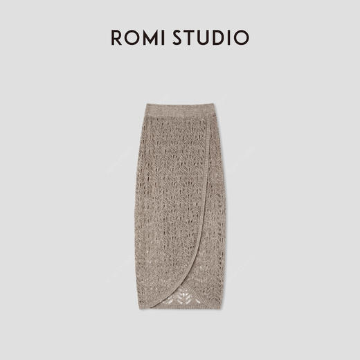 ROMI STUDIO“慵懒假日”100%亚麻不规则镂空开叉半身裙 RWCRXT3807 商品图0