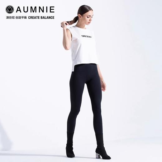 AUMNIE澳弥尼条形LOGO高低背心瑜伽运动健身显瘦高强度上衣 商品图2