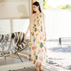 谜底苎麻连衣裙长裙2025秋季新款复古水果印花吊带裙子257ML7843 商品缩略图1